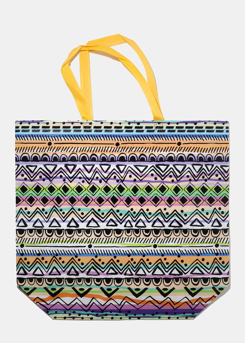 Reusable Tribal Print Shopping Bag Style 2 ACCESSORIES - Shop Miss A