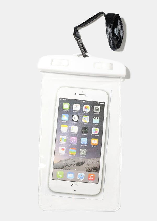 White Waterproof Phone Pouch  ACCESSORIES - Shop Miss A