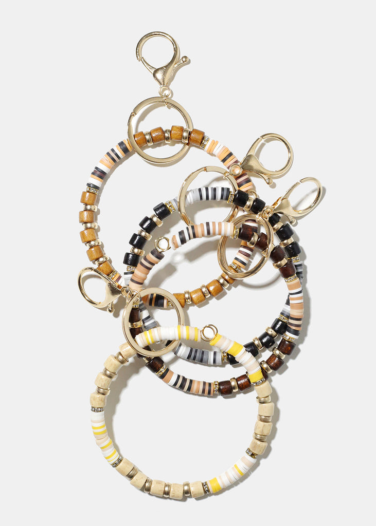 Wooden Bead Keychain Bracelet  ACCESSORIES - Shop Miss A