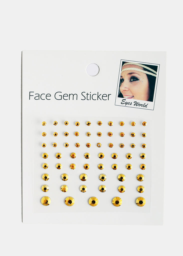 Rhinestone Face Gem Stickers Gold ACCESSORIES - Shop Miss A