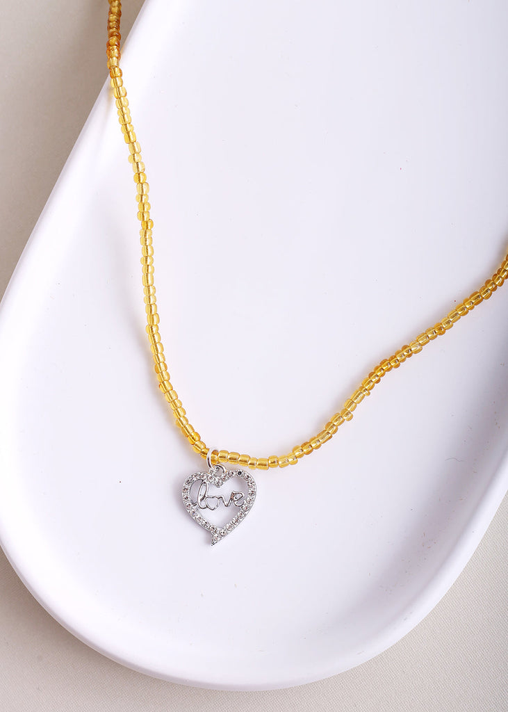 Rhinestone Heart Charm Bead Waist Chain Gold ACCESSORIES - Shop Miss A