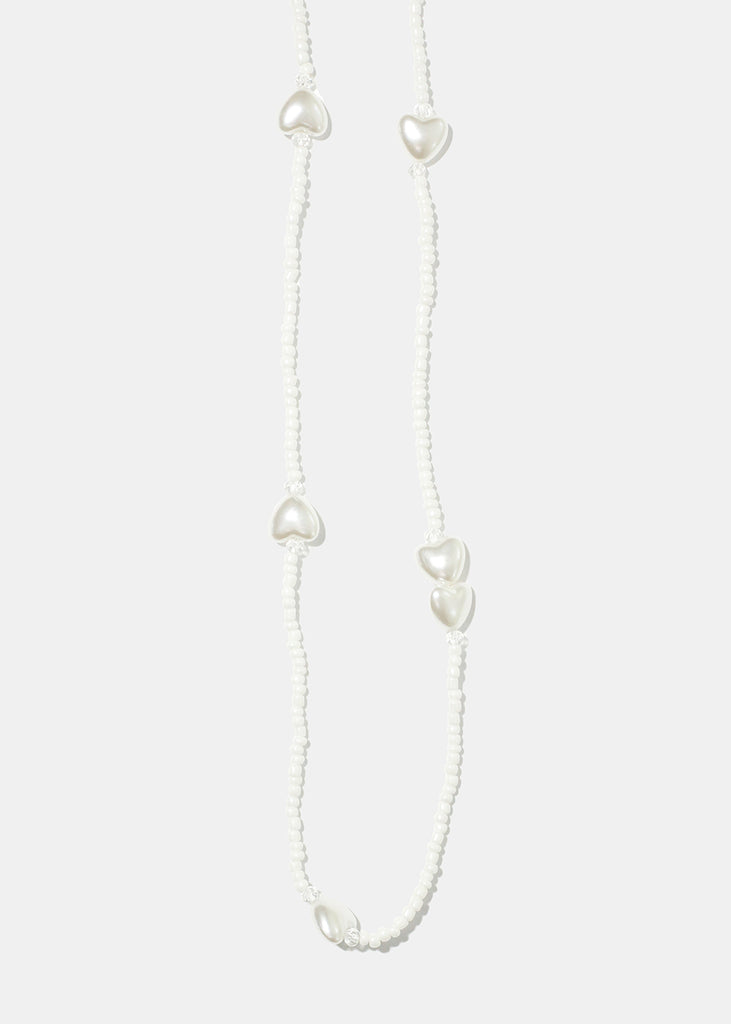 Heart Shape Pearl Bead Waist Chain White ACCESSORIES - Shop Miss A