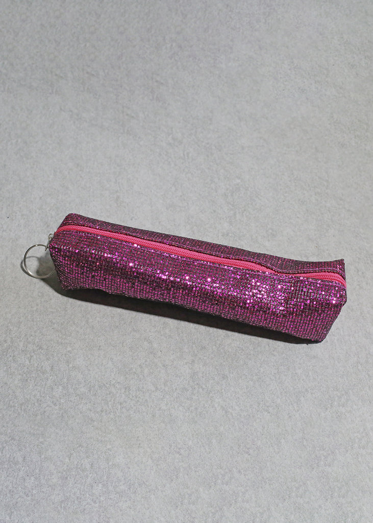 Glitter Pencil Bag Pink ACCESSORIES - Shop Miss A