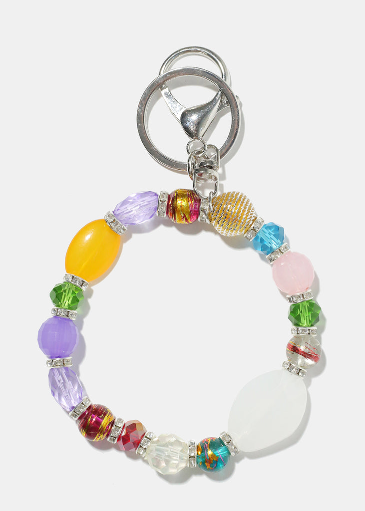 Assorted Bead Keychain Bracelet Silver ACCESSORIES - Shop Miss A