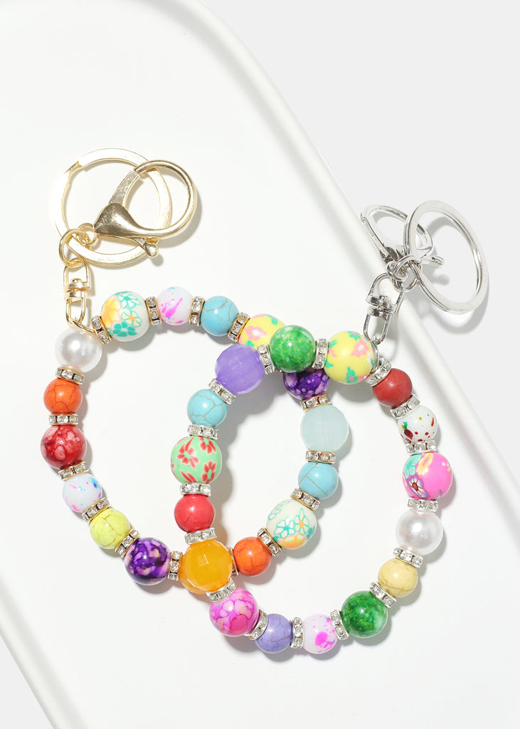 Floral Bead Keychain Bracelet  ACCESSORIES - Shop Miss A