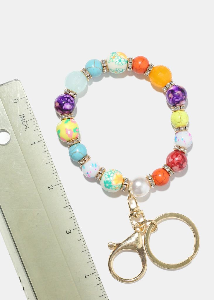 Floral Bead Keychain Bracelet  ACCESSORIES - Shop Miss A