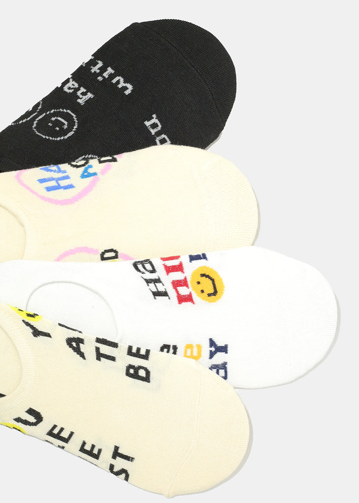 Smiley Face No-Show Socks  ACCESSORIES - Shop Miss A
