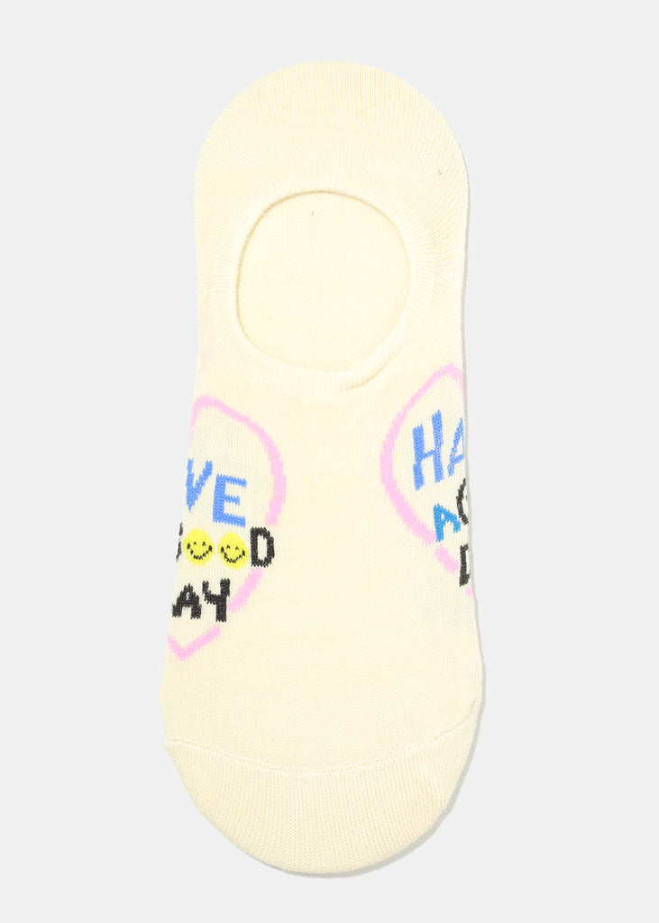 Smiley Face No-Show Socks Have a Good Day ACCESSORIES - Shop Miss A