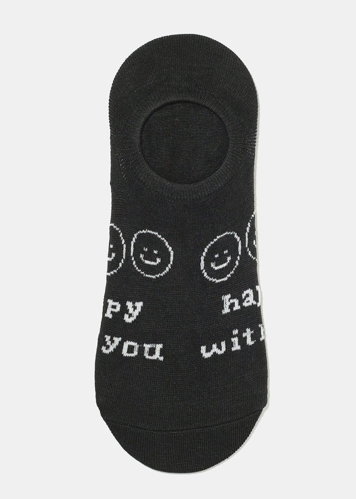 Smiley Face No-Show Socks Happy With You ACCESSORIES - Shop Miss A
