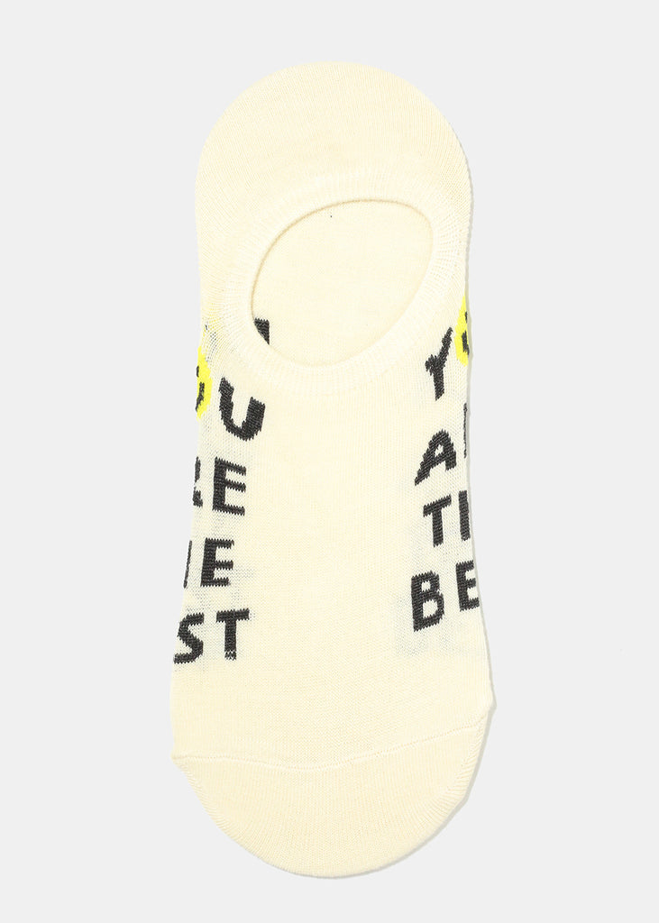 Smiley Face No-Show Socks You Are the Best ACCESSORIES - Shop Miss A