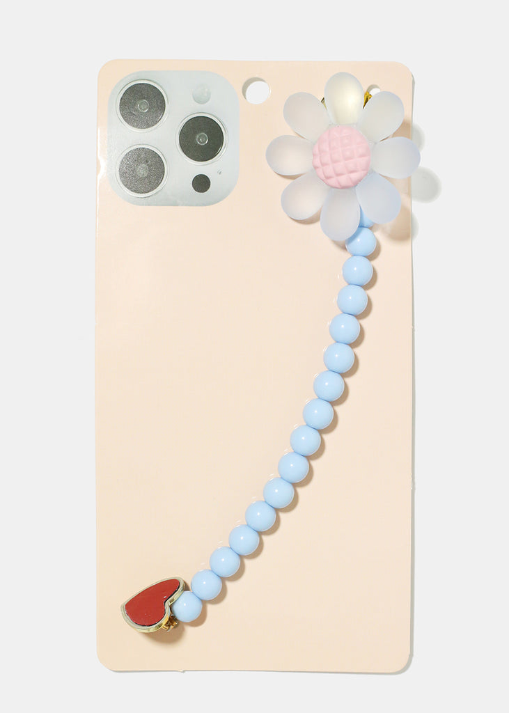 Flower & Bead Phone Strap G. Blue ACCESSORIES - Shop Miss A