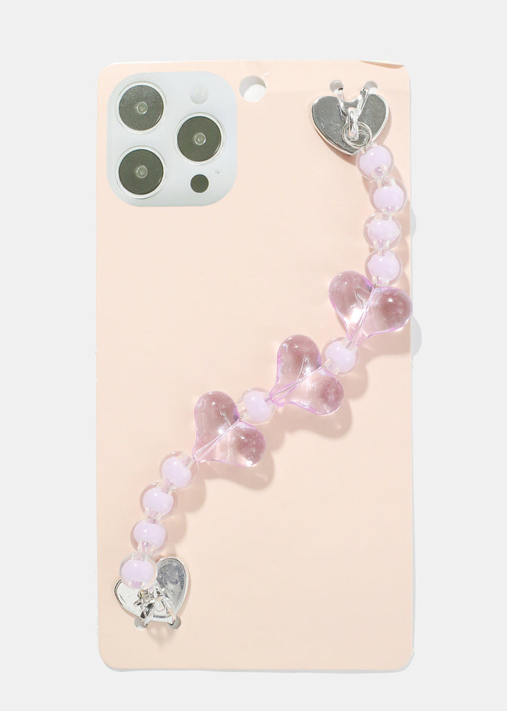 Heart Bead Phone Strap Purple ACCESSORIES - Shop Miss A