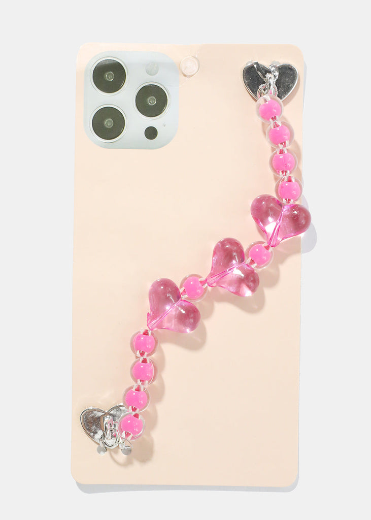 Heart Bead Phone Strap Pink ACCESSORIES - Shop Miss A