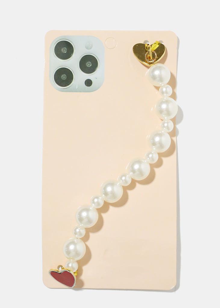 Pearl Heart Phone Strap Gold ACCESSORIES - Shop Miss A