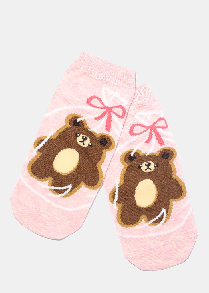 Ankle Bear Socks Pink ACCESSORIES - Shop Miss A