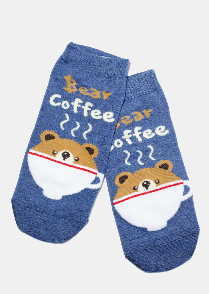 Ankle Bear Socks Blue ACCESSORIES - Shop Miss A
