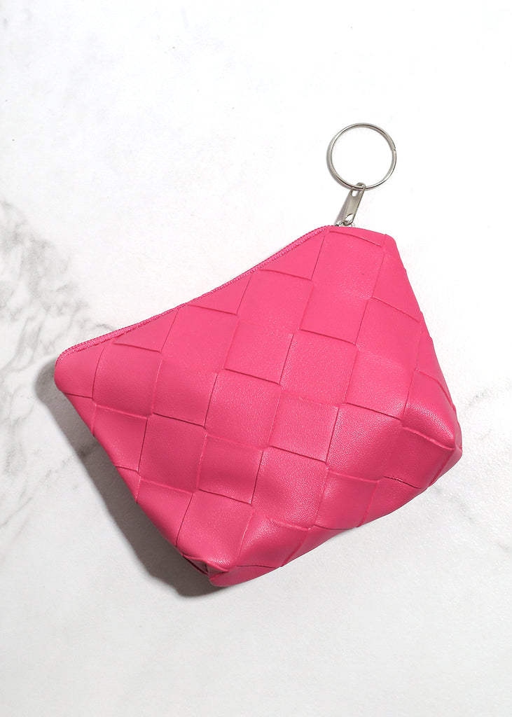 Faux Leather Coin Purse Pink ACCESSORIES - Shop Miss A