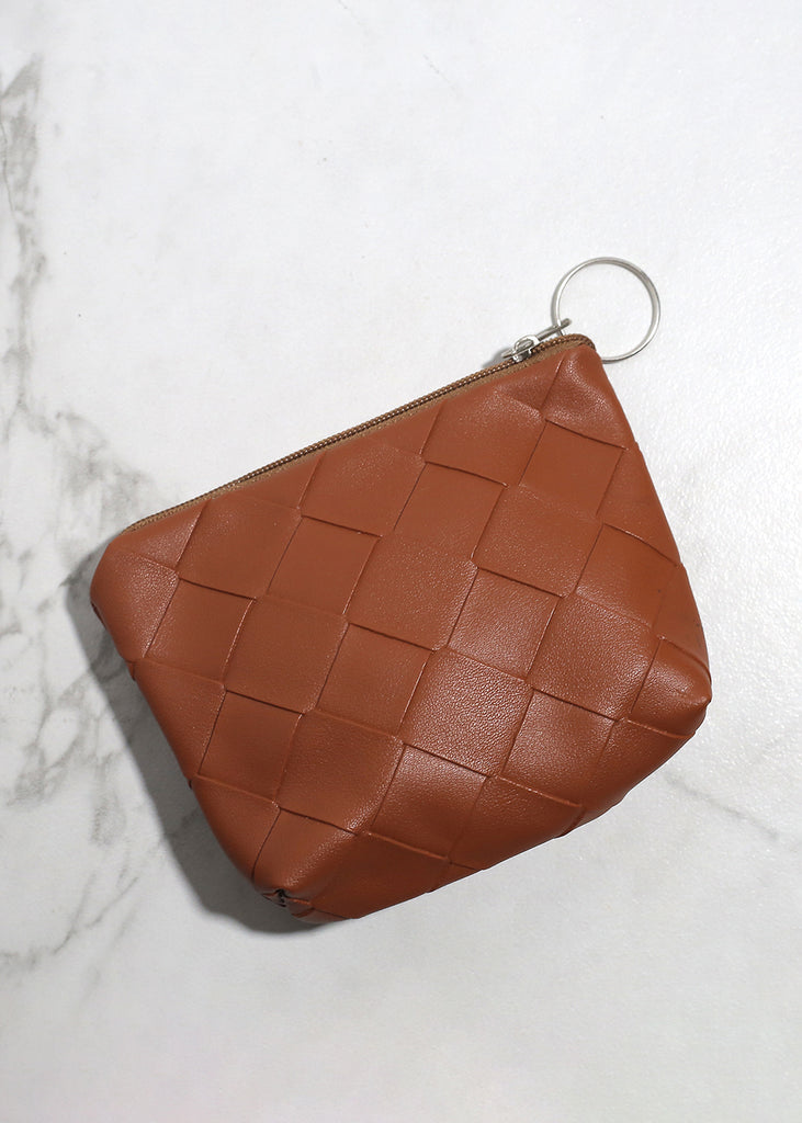 Faux Leather Coin Purse Brown ACCESSORIES - Shop Miss A