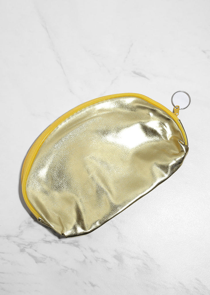 Metallic Cosmetics Bag Gold ACCESSORIES - Shop Miss A