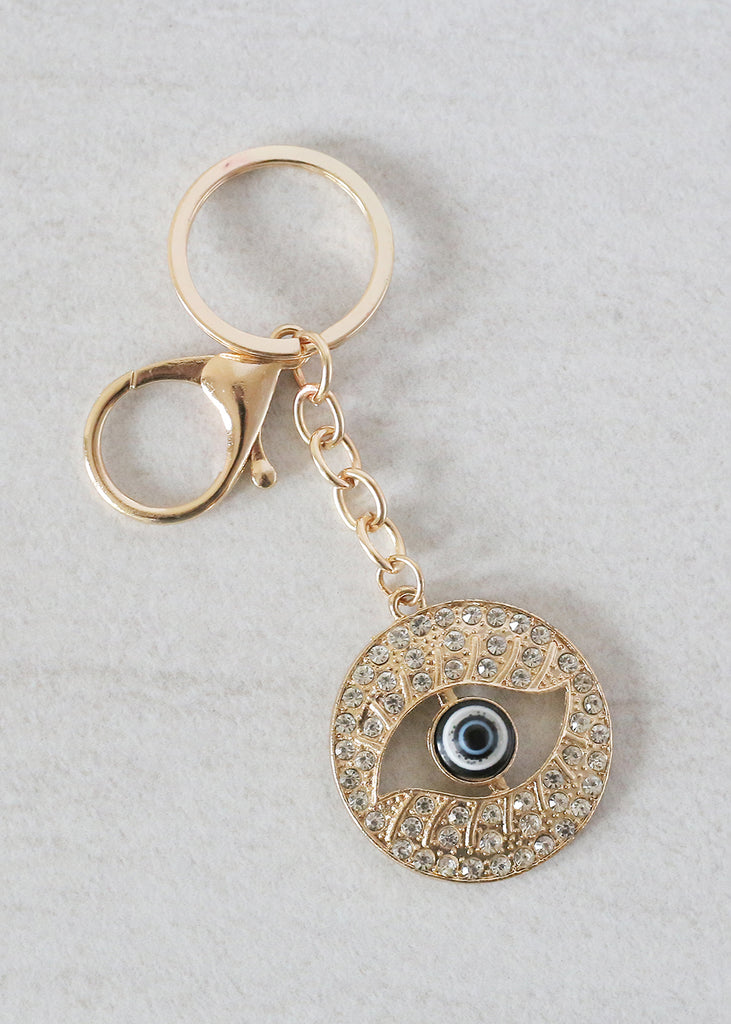 Evil Eye Keychain Gold/Blue ACCESSORIES - Shop Miss A