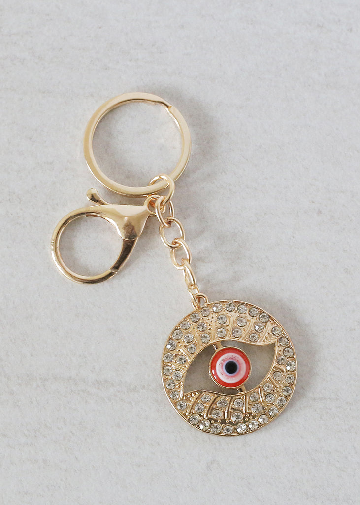 Evil Eye Keychain Gold/Red ACCESSORIES - Shop Miss A