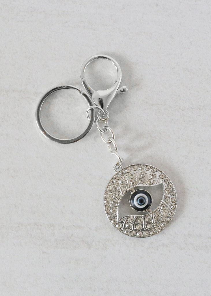 Evil Eye Keychain Silver/Black ACCESSORIES - Shop Miss A