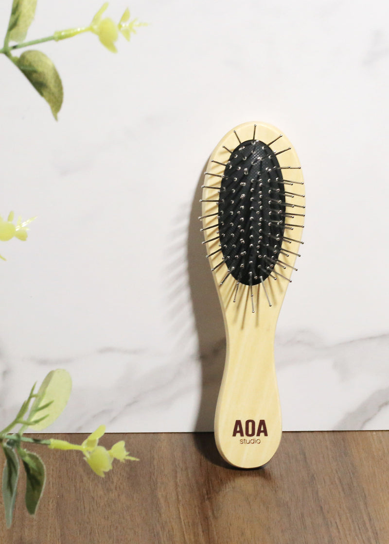 AOA Steel Bristles Wooden Travel Hair Brush  HAIR - Shop Miss A