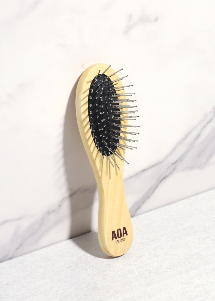 AOA Steel Bristles Wooden Travel Hair Brush  HAIR - Shop Miss A