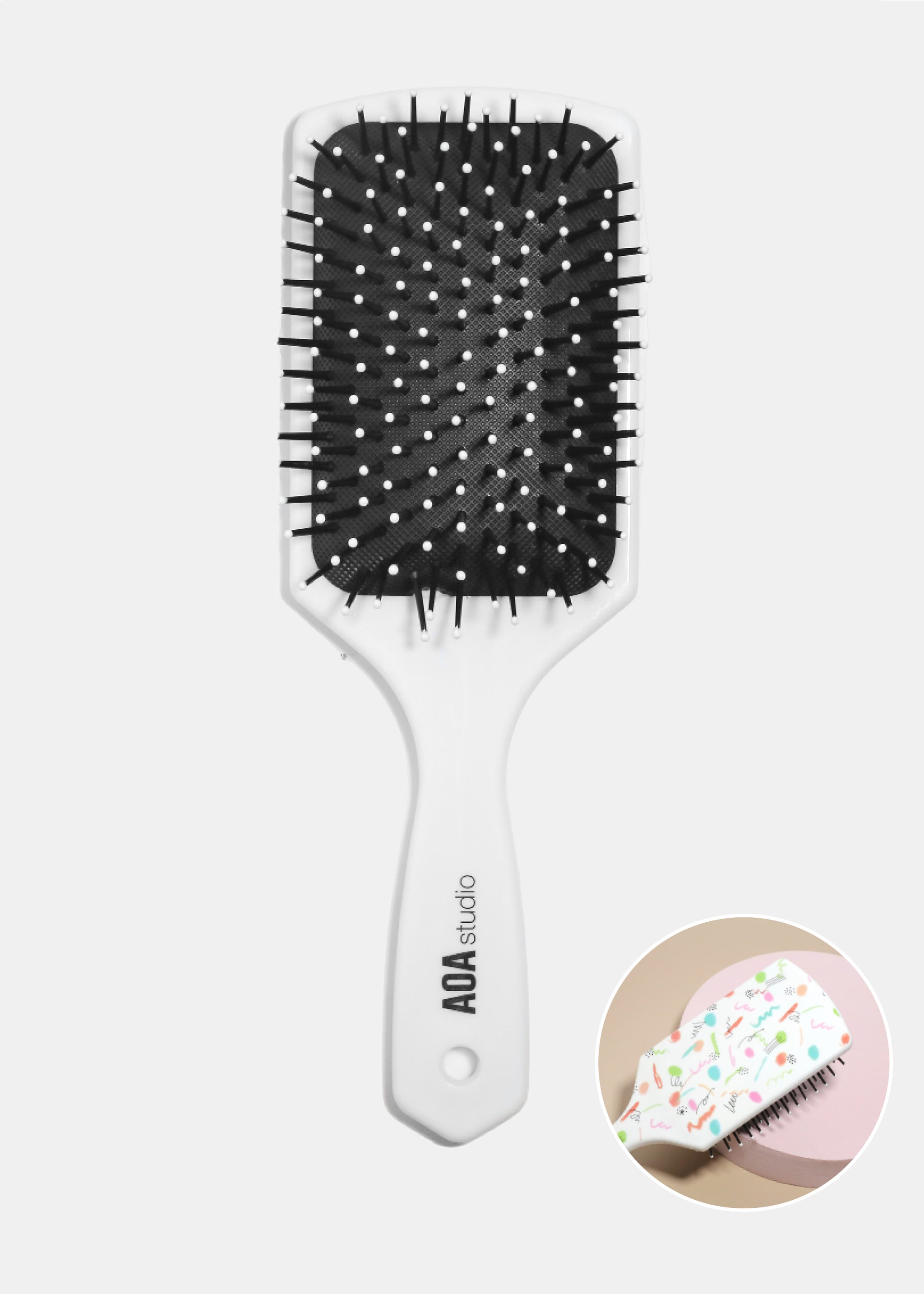 White Detangling Hair Brush - Women\'s Hair Accessory Amazon.com : Ndure Beauty Curved Vented Boar Bristle Styling  main image 3