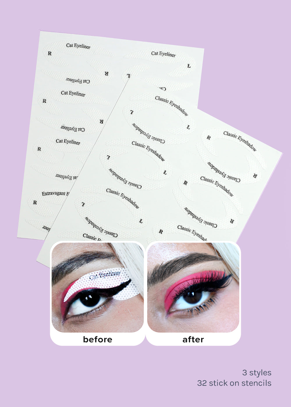 Reusable Eyeliner Stickers Makeup Eyeshadow Face Cat Eye Smokey Cosmetic  Tape