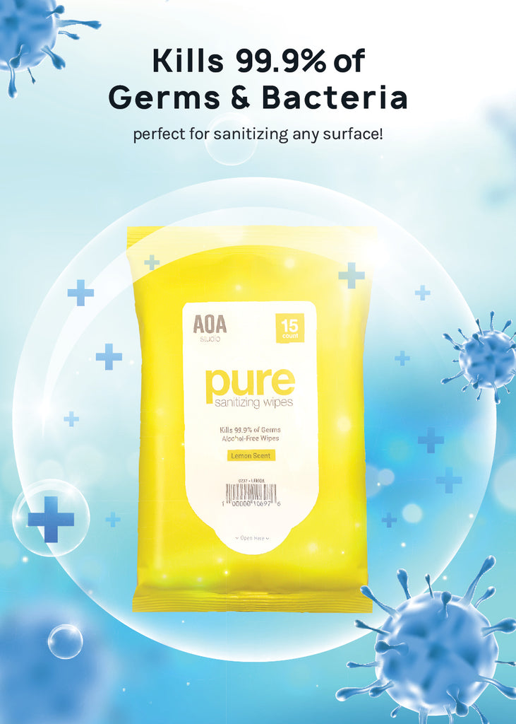 AOA Pure Sanitizing Wipes - Lemon  COSMETICS - Shop Miss A