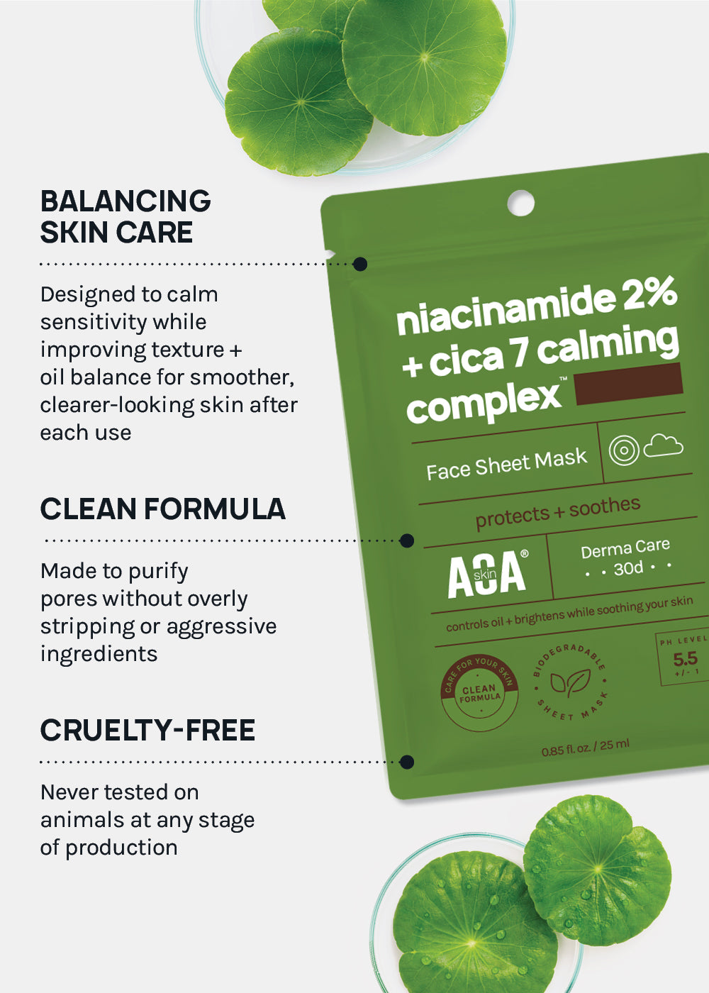 AOA Skin Niacinamide 2% + CICA 7 Calming Complex Sheet Mask – Shop