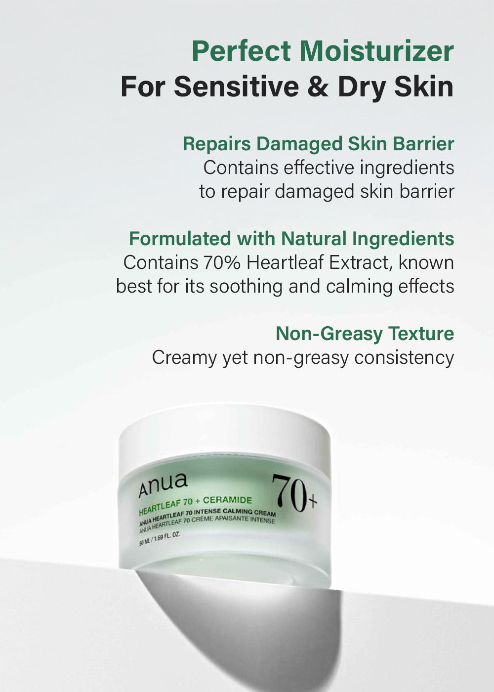 Anua Heartleaf 70 Intense Calming Cream 50ml – Shop Miss A