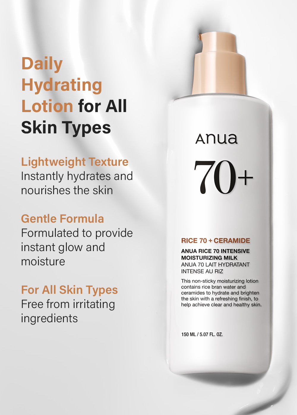 Anua Rice 70 Intensive Moisturizing Milk 150ml β Shop Miss A