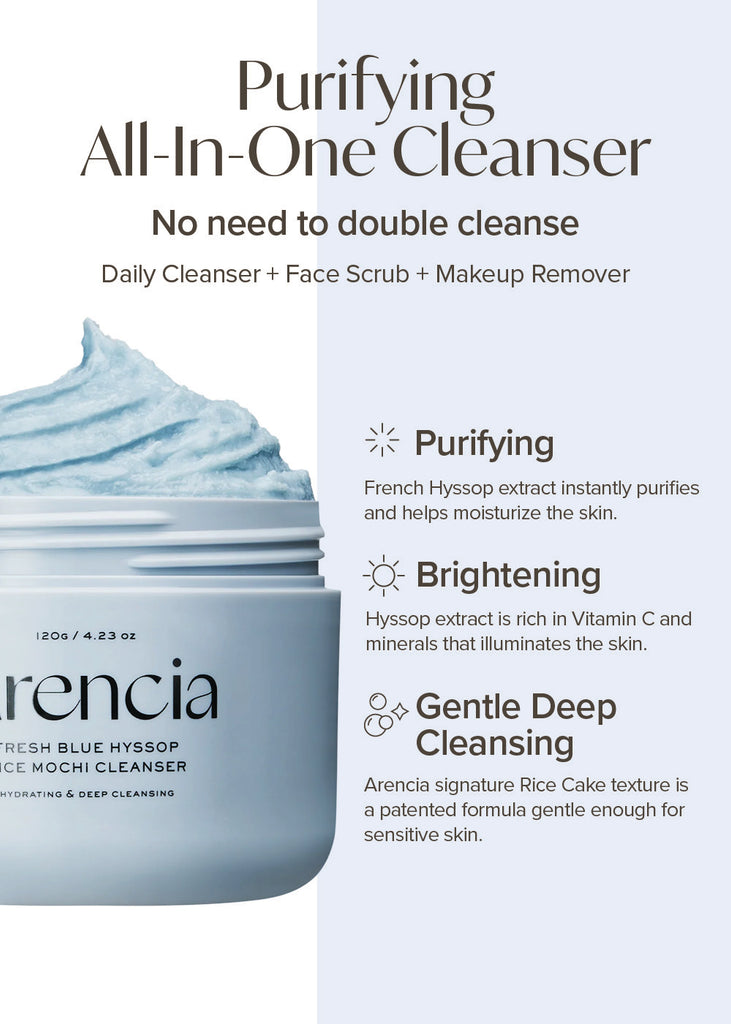 Arencia Fresh Blue Hyssop Rice Mochi Cleanser 120g Seoul Scandal - Shop Miss A