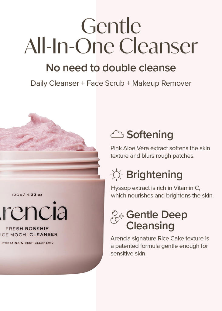 Arencia Fresh Rosehip Rice Mochi Cleanser 120g Seoul Scandal - Shop Miss A