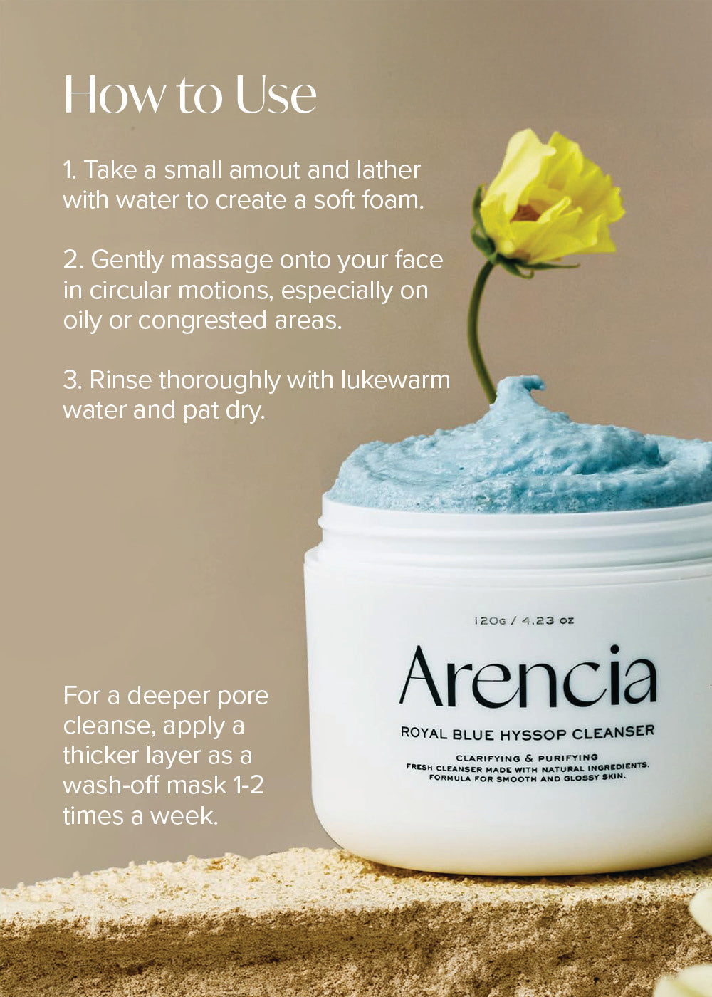 Arencia Fresh Blue Hyssop Rice Mochi Cleanser 120g – Shop Miss A