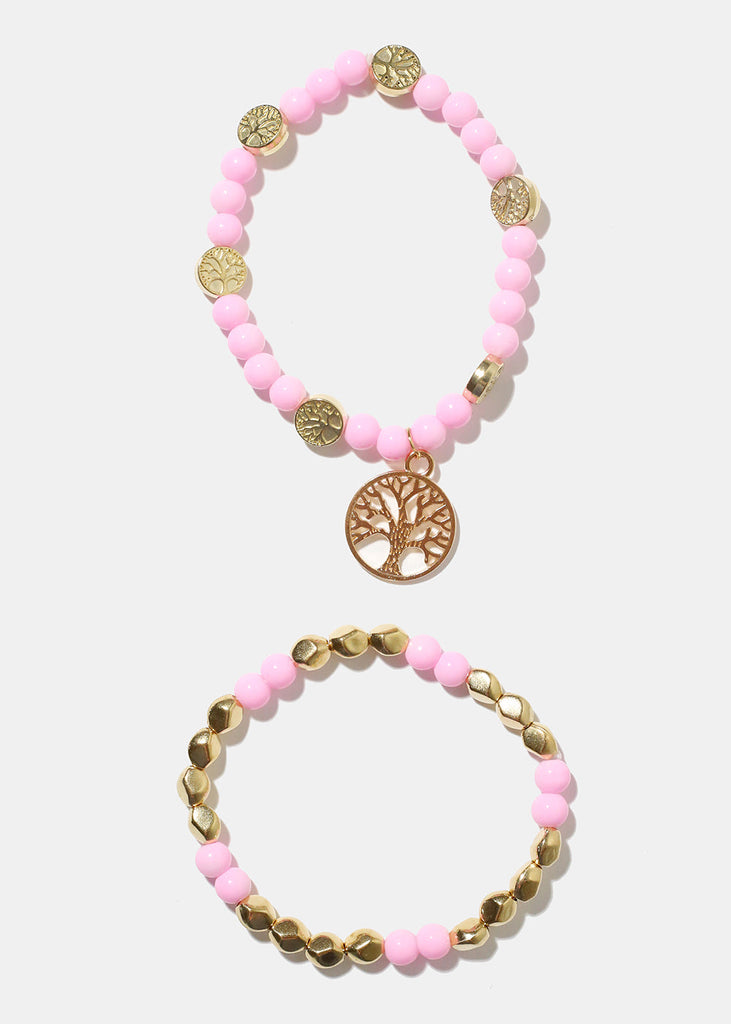 Tree of Life Bracelet Pink/Gold JEWELRY - Shop Miss A