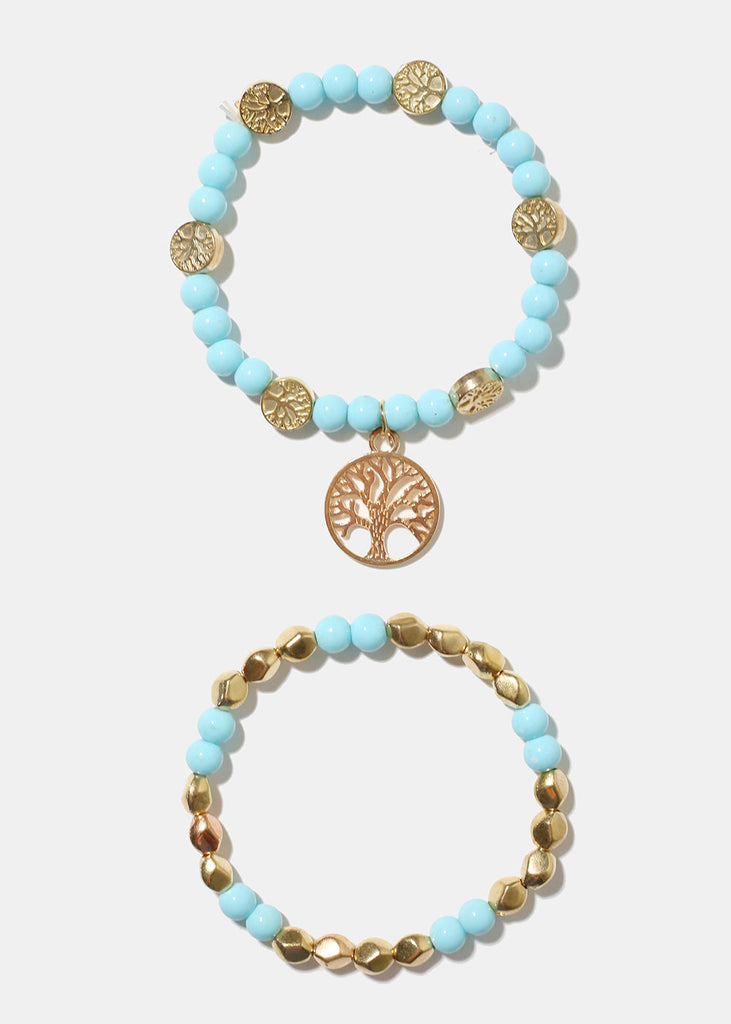 Tree of Life Bracelet Blue/Gold JEWELRY - Shop Miss A