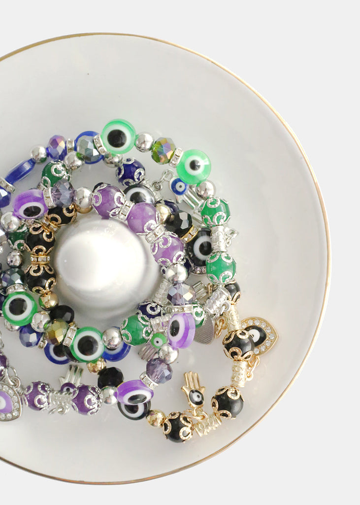 Evil Eye Colorful Bead Bracelet  JEWELRY - Shop Miss A