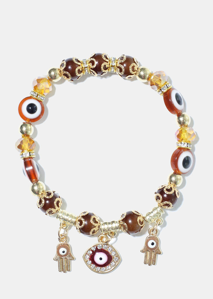 Evil Eye Colorful Bead Bracelet Gold/Gold JEWELRY - Shop Miss A