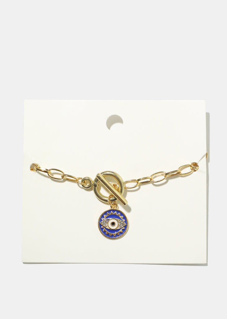 Evil Eye Toggle Chain Bracelet Blue JEWELRY - Shop Miss A