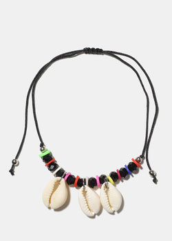 Cowrie Sea Shell Anklet Black JEWELRY - Shop Miss A