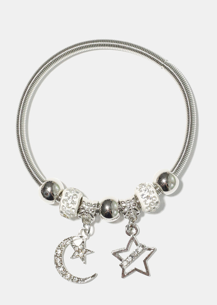 Moon & Star Bangle White/Silver JEWELRY - Shop Miss A