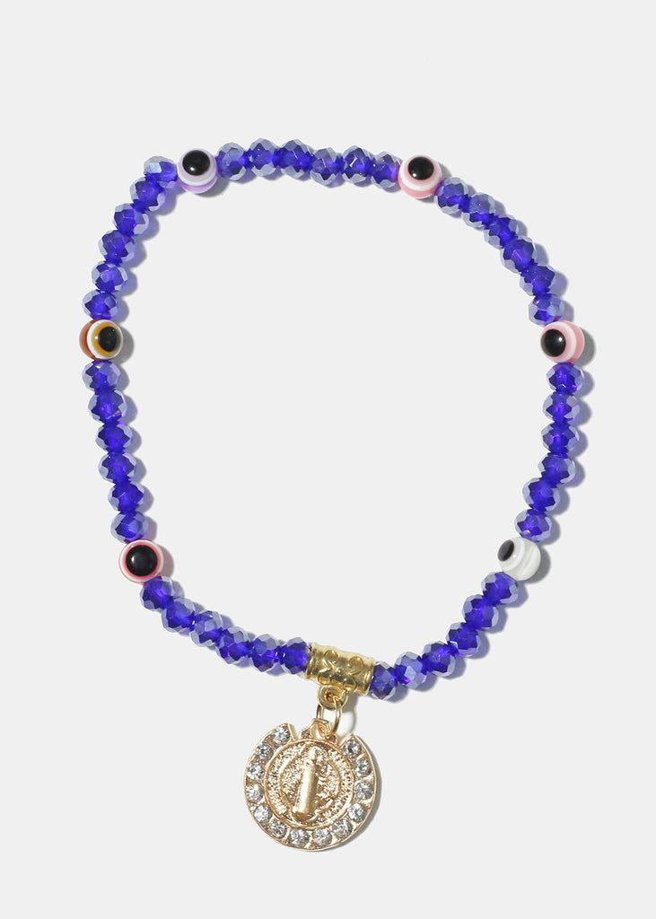 St Benedict Bead Bracelet Blue JEWELRY - Shop Miss A