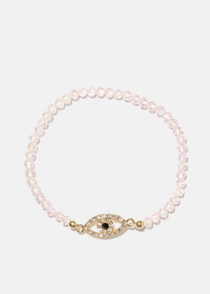 Color Bracelet with Evil Eye Pink JEWELRY - Shop Miss A