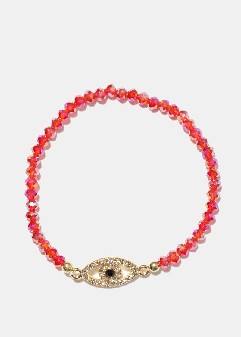 Color Bracelet with Evil Eye Red JEWELRY - Shop Miss A