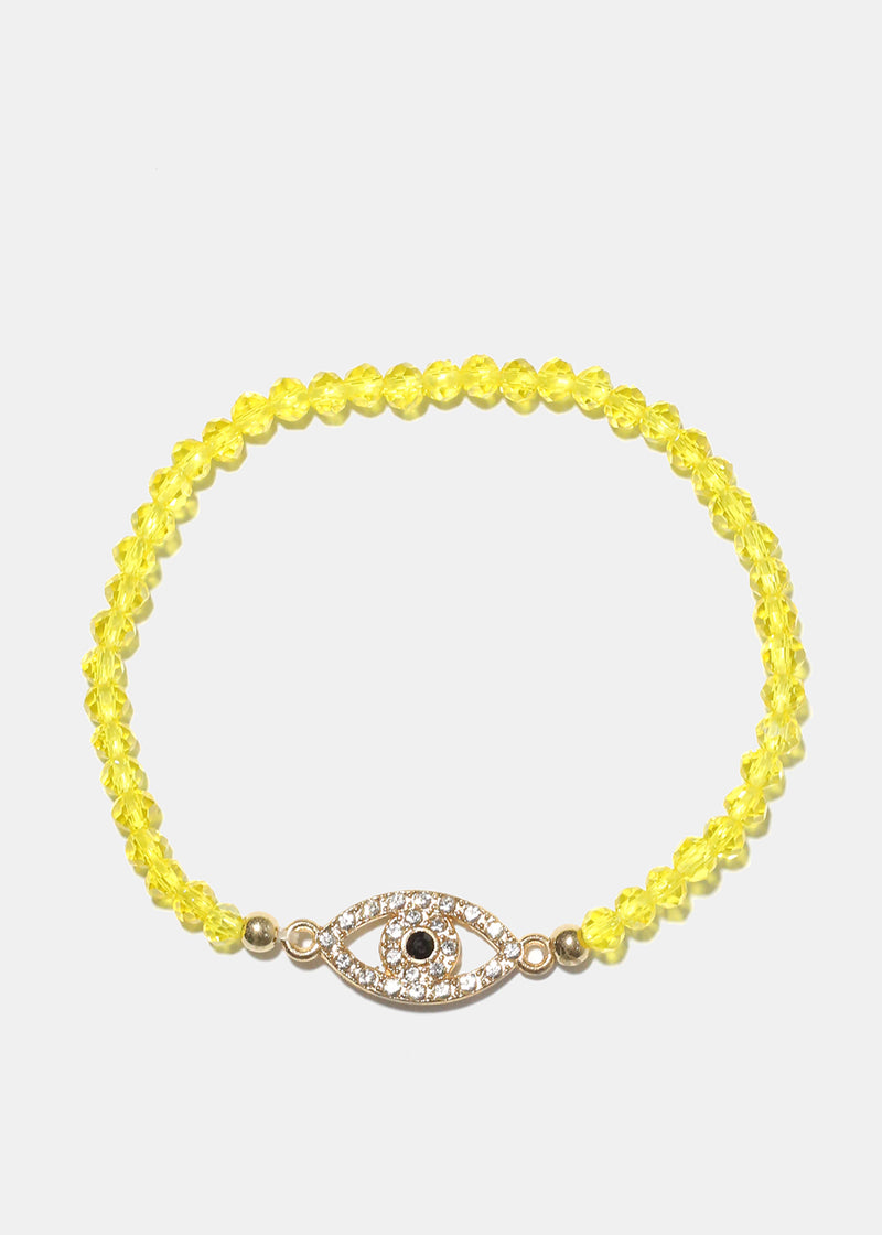 Color Bracelet with Evil Eye Yellow JEWELRY - Shop Miss A