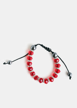 Adjustable Translucent Bead Bracelet Red JEWELRY - Shop Miss A