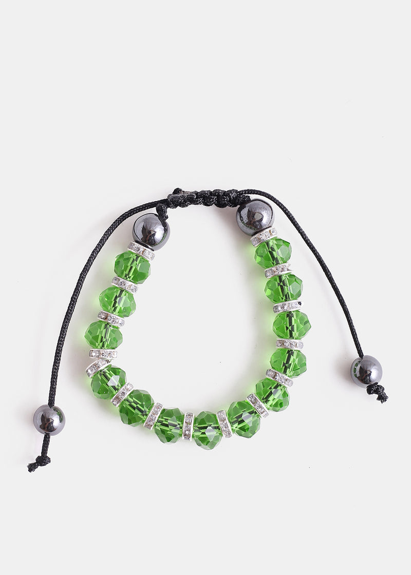Adjustable Translucent Bead Bracelet Green JEWELRY - Shop Miss A